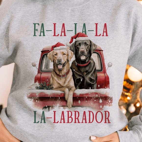 Desert Bloom Darlin Sweaters - Fa-La-La-La Labrador Christmas Carols Dark Grey Sweatshirt